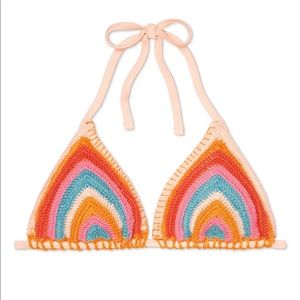 NWT Xhilaration Crocheted Triangle Bikini Top M